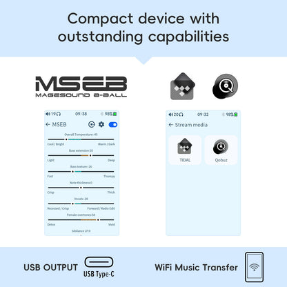 Reprodutor de Áudio HiBy R1 HiFi MP3 USB DAC WiFi Bluetooth 5.1 DSD256 PCM384kHz/32bit X1600E CS43131 MSEB Rádio Web Saída 3.5mm