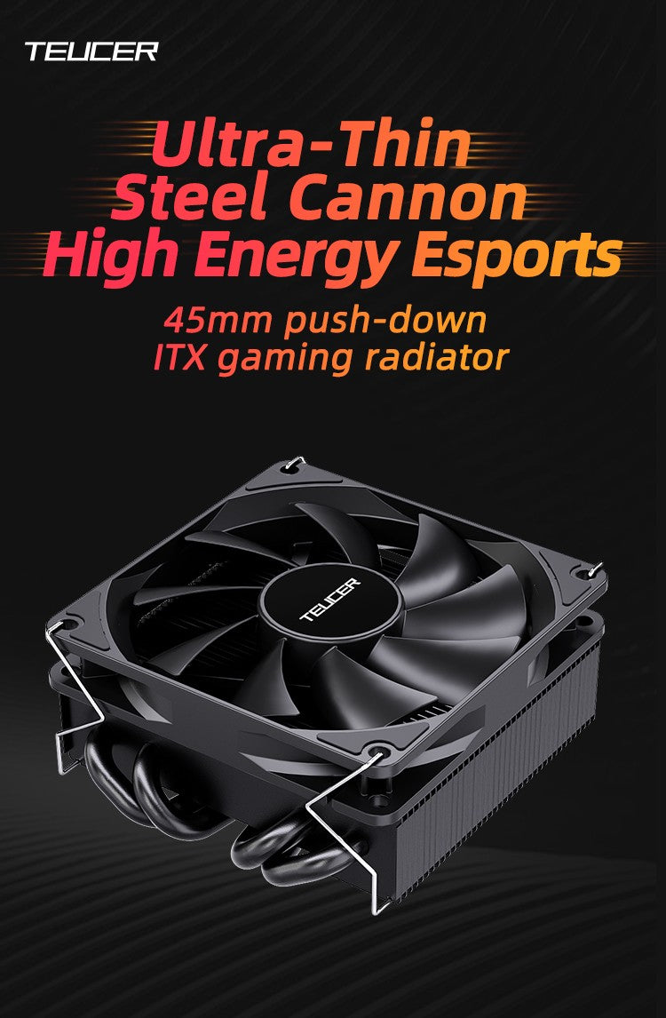 TEUCER UT45 Series CPU Cooler 45mm ITX Case Air Cooling Radiator with UT12015 FDB Fan for AM5 AM4 and LGA1700 1200 2011 for X99