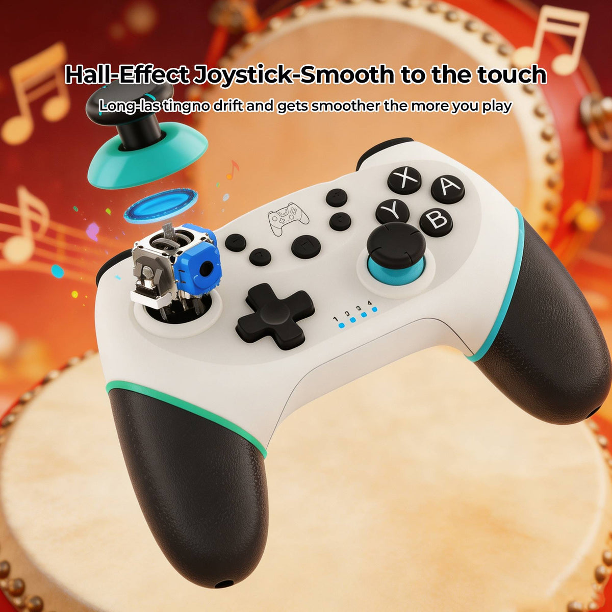Wireless Pro Controller for Nintendo Switch /OLED/Lite, Haff-Effect Joystick 6?Axis Gyro Dual Vibration Gaming Joystick