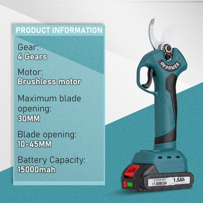 Tesoura de Poda Elétrica Sem Escova 45mm Árvore Frutífera Bonsai 4 Engrenagens Tesoura de Poda Sem Fio Ferramentas Elétricas para Bateria Makita 18V Pino