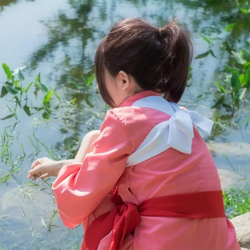 Anime Spirited Cosplay Suit wig Away Pink Kimono Takino Chihiro Show Kamikakushi Halloween Party Costumes for Women male