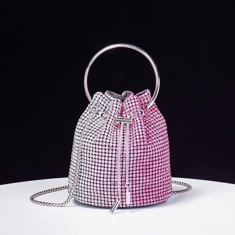 Women's bag 2024 a w bucket bags Women's inlaid diamond bag Fashion dinner women luxury single shoulder designer handbags