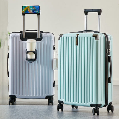 Large Capacity Medium Travel Luggage Bag 20-26 Inch Rolling Bag with Cup Holder And Phone Stand for Easy Carry-On Travel