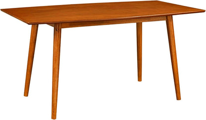 6 Person Mid Century Modern Wood Hairpin Rectangle Dining Room Kitchen Table Set Dining Chairs, 60 Inch