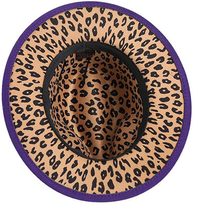 Two Tone Fedoras Jazz Hats Cowboy Hats for Women and Men Leopard Bottom Wool Felt Party Church Dresses Hat Wholesale ?????