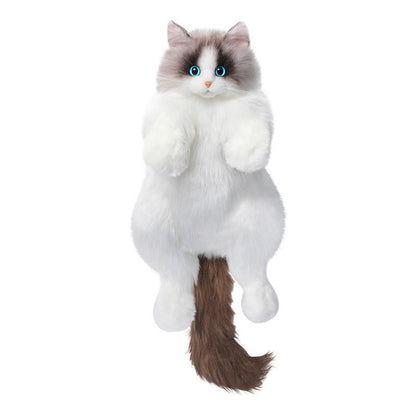Mochila de Gato de Pelúcia Super Realista Bolsa de Compras para Viagem Bolsa Escolar de Gato de Desenho Animado Bonito Bolsa de Pelúcia Presente para Meninas