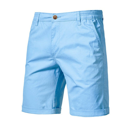 Men Summer Soild Cotton Shorts For Man Casual Business Shorts Elastic Waist Sport Beach Shorts Gym Running Shorts Male Clothing