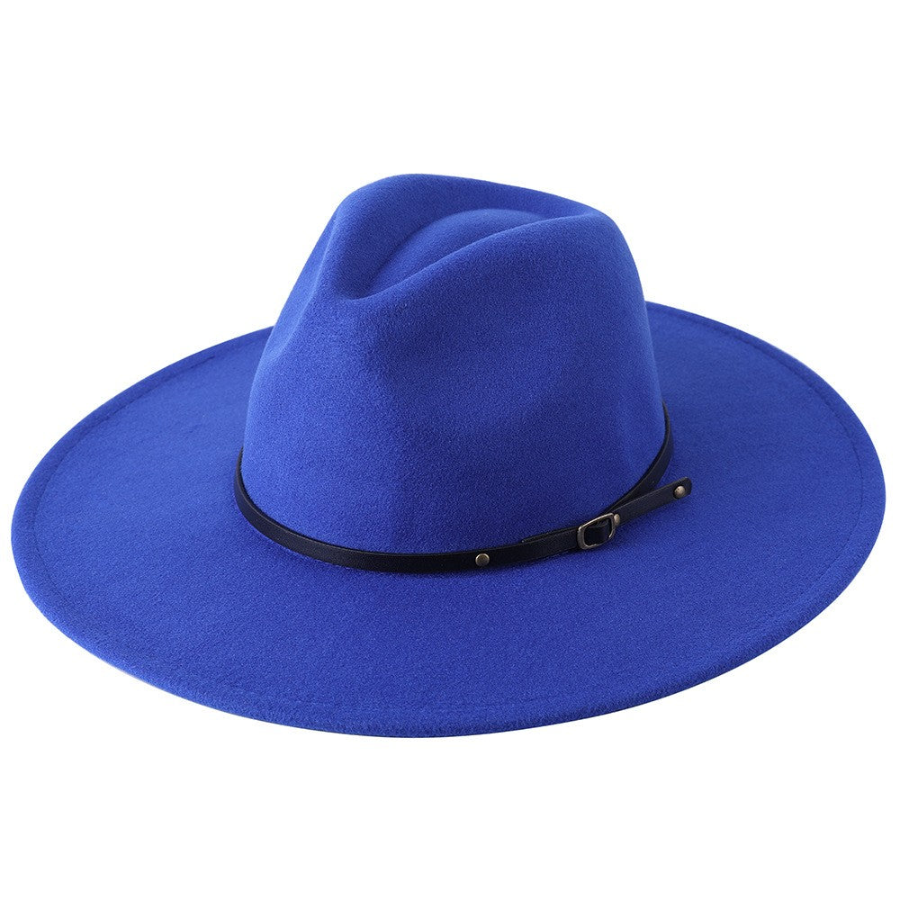 Wool Warm Wide Brim Fedora Hats Women Solid Color Top Jazz Felt Hat For Men Panama Gamble Yellow Hats