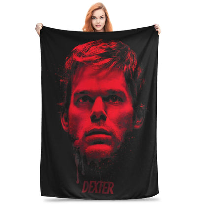 Dexter TV Drama Morgan Manta de malha Filme de terror Cobertor de pelúcia Macio e quente para cama ou sofá