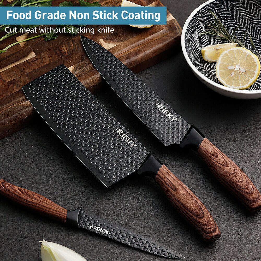 ZENG Kitchen Knives Sets Sharp Stainless Steel Chef Knife,Cleaver,Scissors Vegetable Fruit Peeler Unitly Knife Kitchen Tool Se