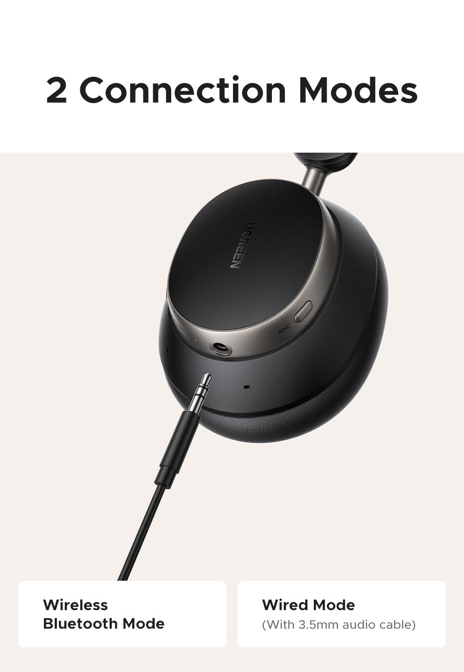 UGREEN Studio Pro 48dB ANC Wireless Headphones Over Ear Bluetooth Earphones Active Noise Cancellation Hi-Res LDAC 120h Playtime