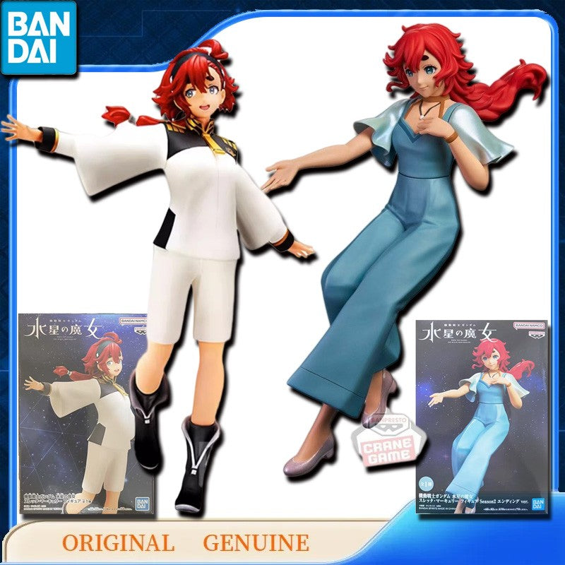 Bandai Original Genuíno BANPRESTO SULETTA CHUATURY NIKA MIORINE ELAN GUEL Qposket Bonecos de Ação de Anime Brinquedos de Presente Enfeites de Modelo