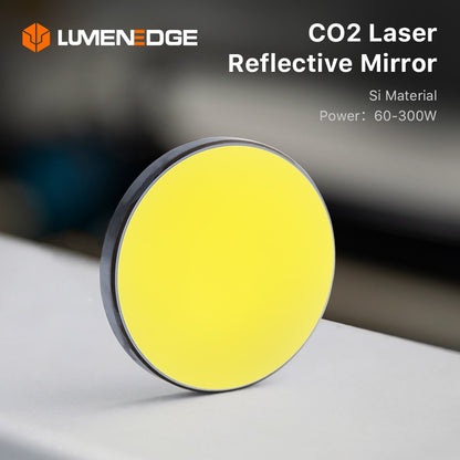 LUMENEDGE 3 Peças Espelho Si Lente Refletiva a Laser Diâmetro 19,05 20 25 30 mm Silício Banhado a Ouro para Máquina de Gravação a Laser CO2