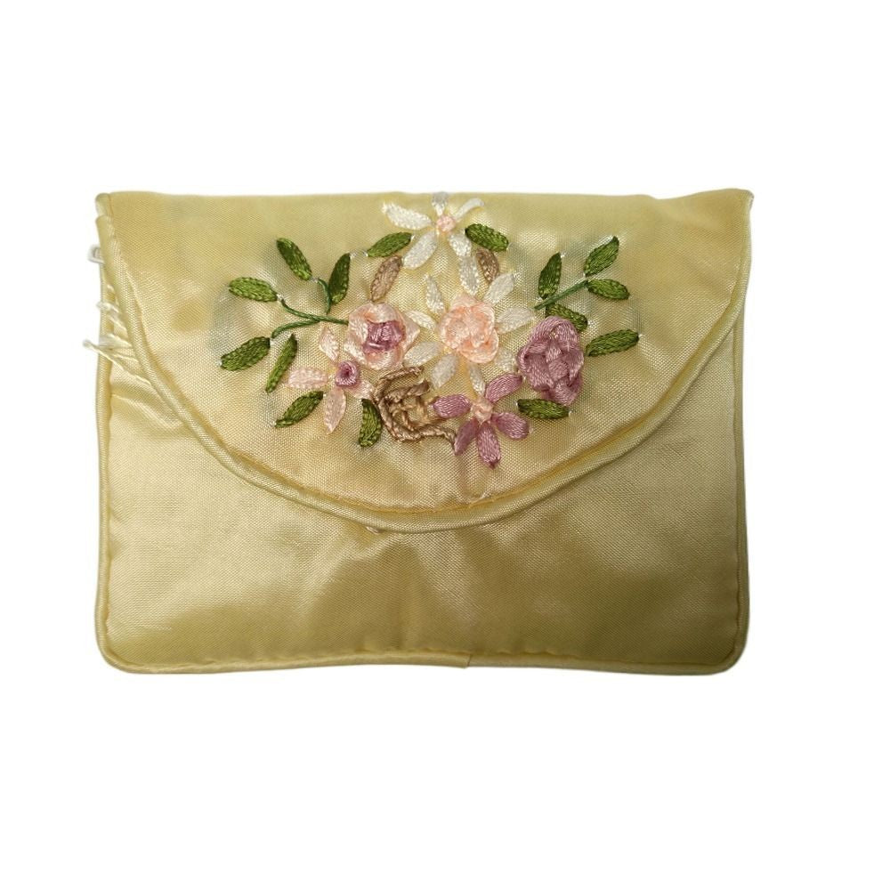 Retro Embroidered Flower Women Tassels Handbags Elegant Handmade Ethnic Style National Small Bag Card Storage Zipper Coin Purse