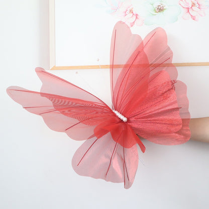 50cm Big Simulation Butterfly 3D Outdoor Shopping Mall Wedding Festival Decoration Hollow Large Hanging Gauze Fake Butterfly