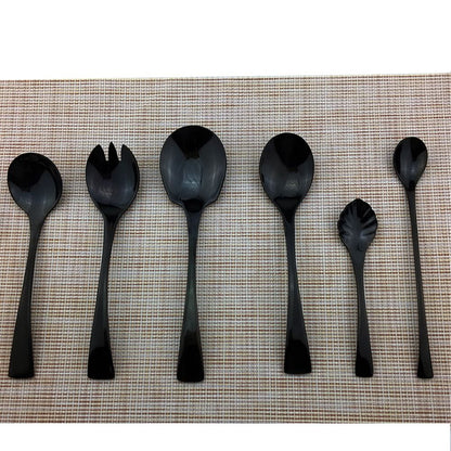 JANKNG Conjunto de Talheres Preto 1 Peça Aço Inoxidável 18/10 Ocidental Talheres de Mesa Garfo Faca de Bife Manteiga Jantar