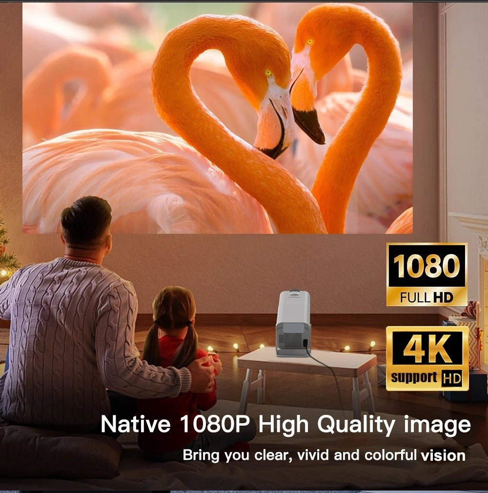 Projetor inteligente HY320 LYNCAST WiFi duplo 6 400 ANSI BT5.0 correção automática 1920 1080P Full HD 4K vídeo doméstico ao ar livre mini projetor