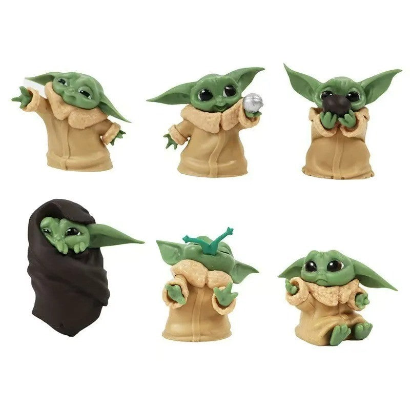 2 Estilos 6 Peças/Conjunto Figura de Anime Disney 5-8cm Brinquedo Mestre Bebê Yoda Darth Coleção de Ação PVC Mini Modelo de Brinquedo para Presente Infantil