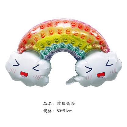 32Inch Donut globos Foil Balloon Fruit Ice Cream Helium Balloon Birthday Party Decoration Kids Toy Sweet Digital baby shower