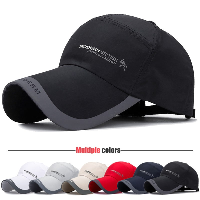 Summer Extended Brim Simple Thin Quick-Drying Adjustable Baseball Cap Fishing Hat Trucker Caps Dad Hats