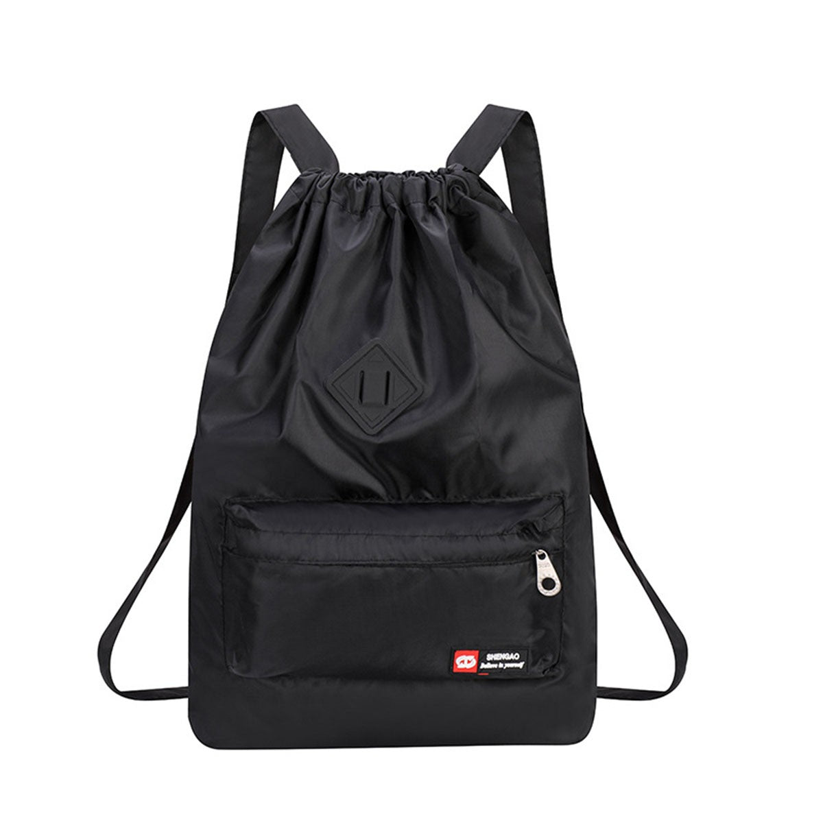 Bolsa feminina de lona Oxford com cordão leve, mochila esportiva de nylon para viagem, bolsa de caminhada versátil de grande capacidade