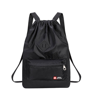 Bolsa feminina de lona Oxford com cordão leve, mochila esportiva de nylon para viagem, bolsa de caminhada versátil de grande capacidade