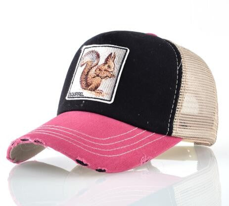 Boné Unissex Fashion com Bordado de Lobo e Ossos Hip Hop Chapéus de Beisebol de Malha Respirável Masculino Feminino Casquette Boné de Caminhoneiro de Verão Gorras