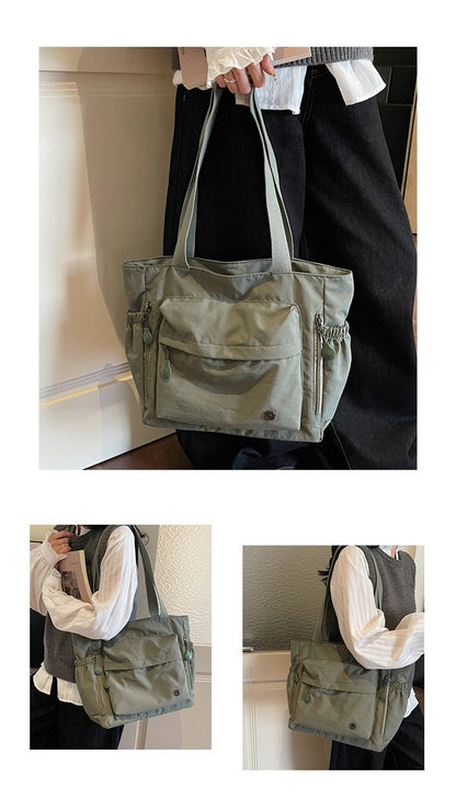 Stylish Nylon Canvas Shoulder Bag for Women Spacious Top Handle Bag Tote Casual  Comfortable and Versatile Texture Commuter Bag