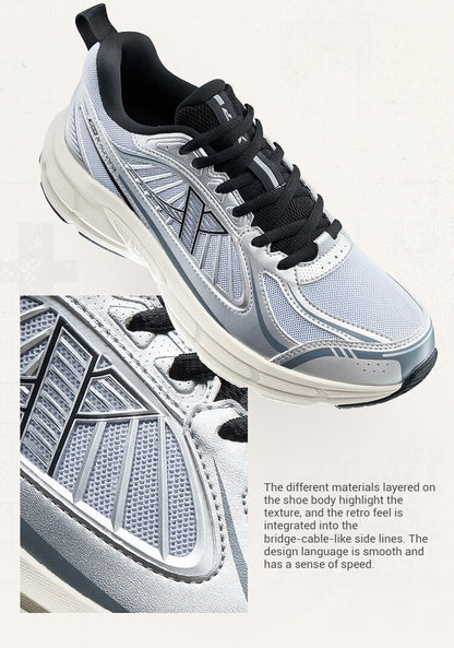 Xtep Juechen 6.0 Vintage Running Shoes Male 2025 Spring Shock Absorption Sports Shoes Street Daily Leisure Sneakers 875119110027