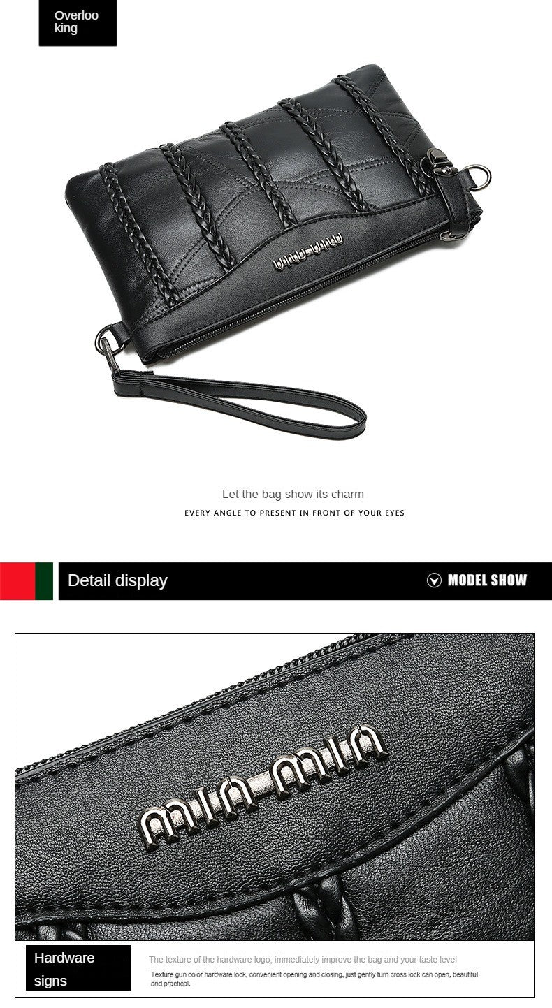 2024 New Single Shoulder Bag Women's Bag Fashionable New Atmosphere Change Handheld Bag Insert Lock Envelope Bag