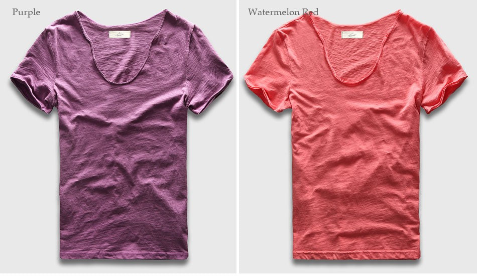 Zecmos Brand Men T-Shirt Plain Hip Hop Fashion Casual V Neck T Shirt Best Seller for Men Short Sleeve Man Top Tees