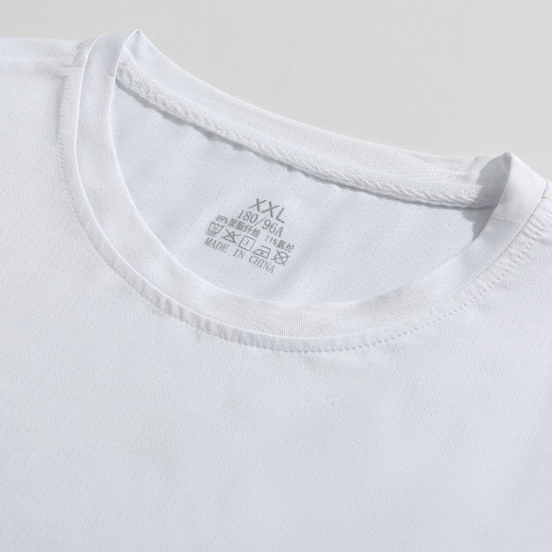 Running T-shirt Reflective Short Sleeve Ice Silk Quick Drying Summer Thin Breathable Fitness Tees Shirt Sportswear Sportsshirt