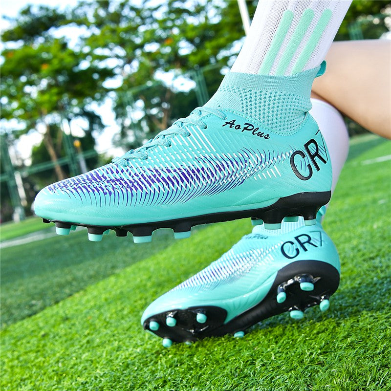 New Men Soccer Shoes Long Spikes Outdoor Sport Training Football Boots Cleats Adult Non Slip Boys Breathable Match Comfortable