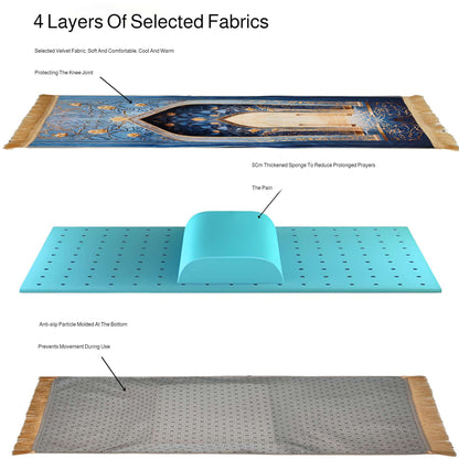 Prayer Rug Living Room Prayer Mat 70*110cm Muslim Islamic Prayer Rug, Carpet Mat, Kneeling Poly Mat with Vintage Pattern, Tassel