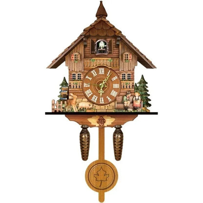 Wooden Hanging Wall Clock Bird Alarm Clock Cuckoo Clocks For Home Kid's Room Decoration Quartz Watch Decorative Home Decor