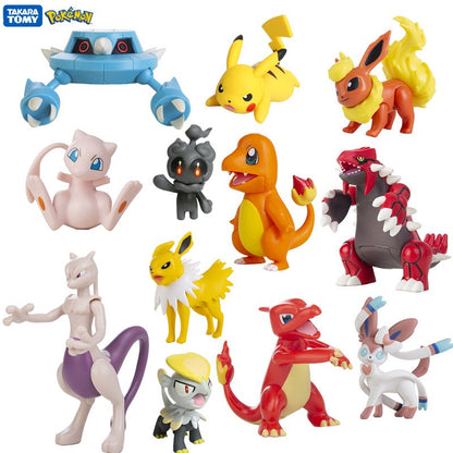 Pokémon 4-13cm Bonecos de Desenho Animado Filme Anime Pikachu Eevee Charmander Mewtwo Bonecos Colecionáveis Melhor Presente de Aniversário para Crianças