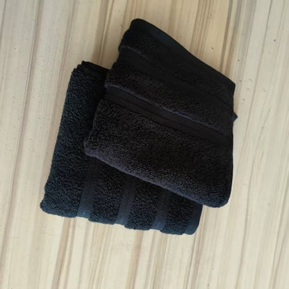 2pcs 100%Cotton Hand Towel,Soft Water Absorbent,Black Square Little Face Towel For Hotel,Home Washcloth,35*35cm Drop Shipping