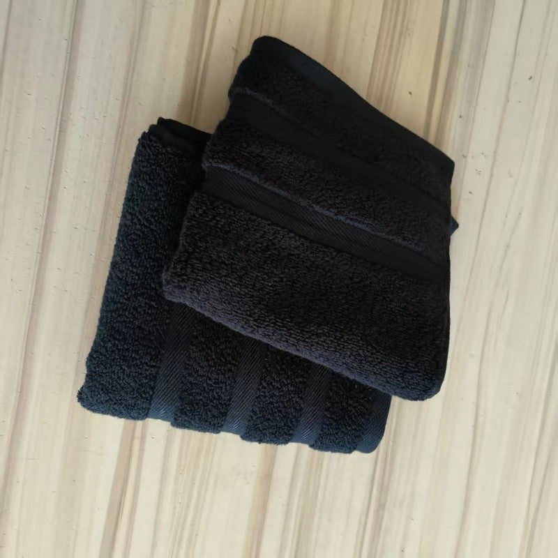 2pcs 100%Cotton Hand Towel,Soft Water Absorbent,Black Square Little Face Towel For Hotel,Home Washcloth,35*35cm Drop Shipping