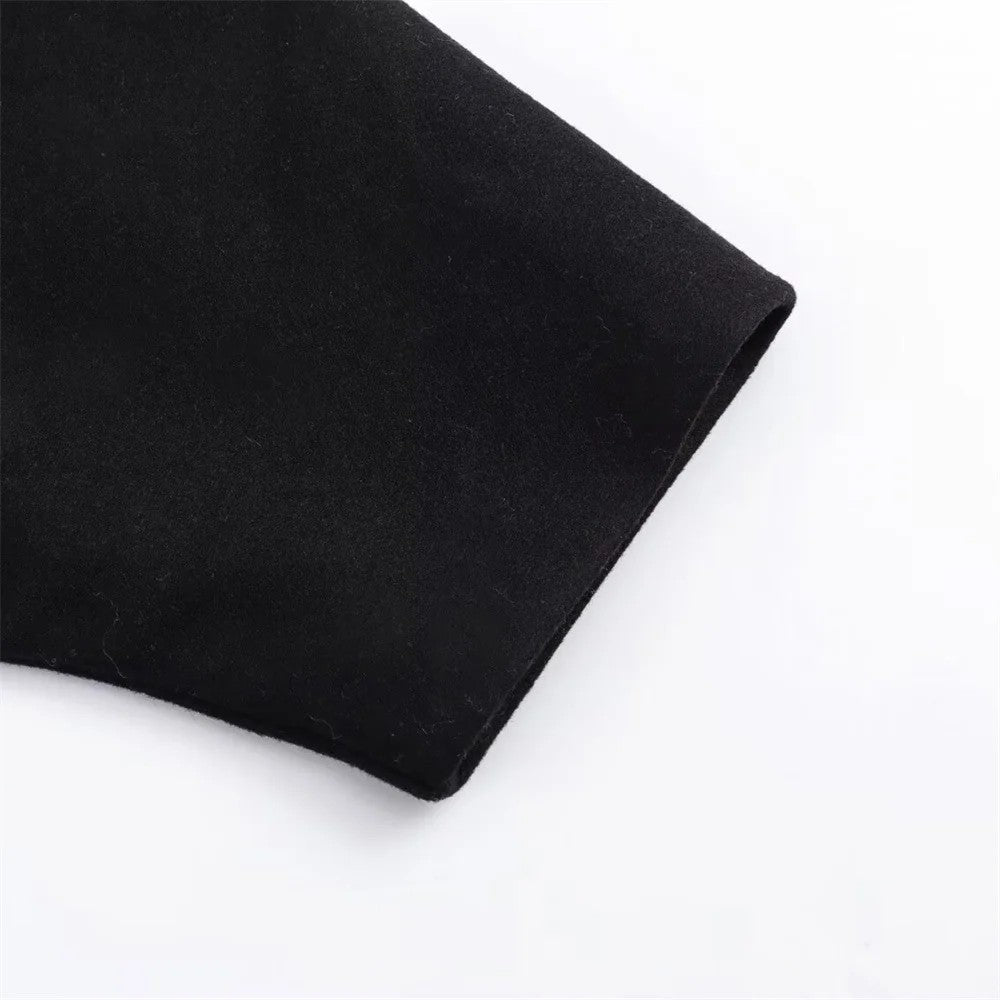 Women's Oblique Button Loose Batwing Sleeve Jacket Coat Lapel Double Pocket Warm Solid Vintage Outerwear Fall Winter Coat