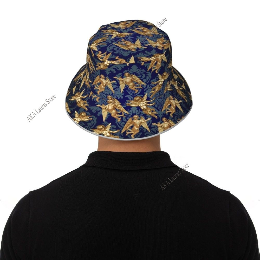 Angel Reflective Bucket Hat Summer Hats Fisherman Hat Foldable Women Men Sunscreen Shade Caps