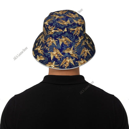 Angel Reflective Bucket Hat Summer Hats Fisherman Hat Foldable Women Men Sunscreen Shade Caps