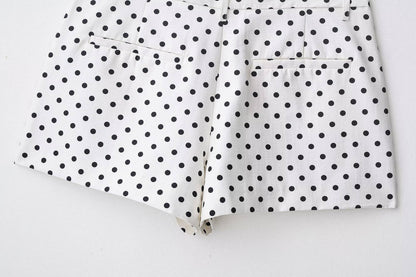 HH Woman Autumn Long Sleeves Turtleneck Zipper With Pockets Drawstring Casual Coats Women Fashion Polka Dot Printed Jacket