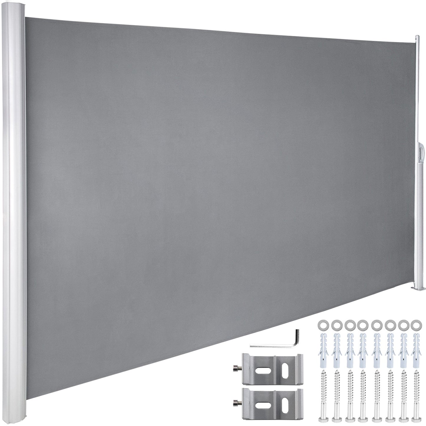 SucceBuy Retractable Side Awning Outdoor Patio Screen Fence Privacy Divider Garden  Pool Patio Terrace Sun Shade Wind Screen