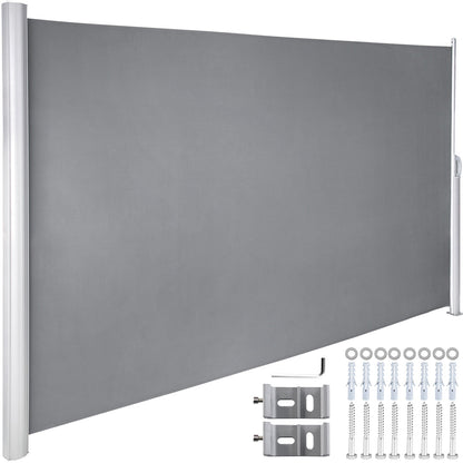 SucceBuy Retractable Side Awning Outdoor Patio Screen Fence Privacy Divider Garden  Pool Patio Terrace Sun Shade Wind Screen