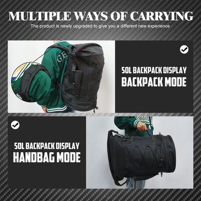 Mochila Universal para Motocicleta, Alforje, Sissy Bar, Encosto, Bolsa de Bagagem Traseira, Mochila Multifuncional para Exterior com Alças