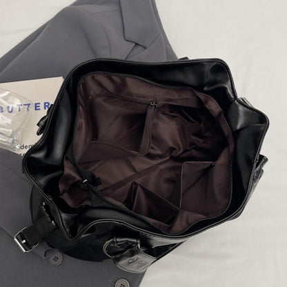 Retro Brand Roomy Shoulder Bag Female Luxury Solid Color Classic Crossbody Bag Large Capacity Style Soft PU Leather Tote Bag