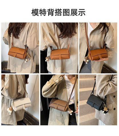 New Retro Pillow Bag Simple Solid Color Versatile Personality Single Shoulder Crossbody Bag Fashionable Niche Women's Bag