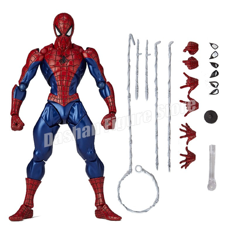 Revoltech Spiderman Figura Amazing Yamaguchi No.002 Homem-Aranha Boneco de Ação Modelo de Coleção Peter Parker Figuras Articuladas Brinquedos
