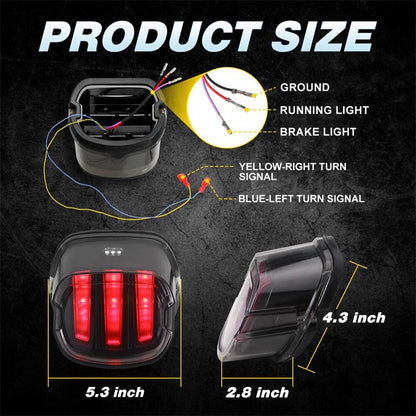 Luz de freio traseira LED para motocicleta DOT, pisca-pisca para Harley Sportster Dyna Fatboy Softail Touring Road Glide Road King