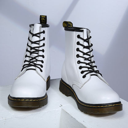 Men Genuine Leather Classic Six Hole Boots Fashion British Style Riding Short Ankle Boots Outdoor Boots Size 35-48 Women's Boot